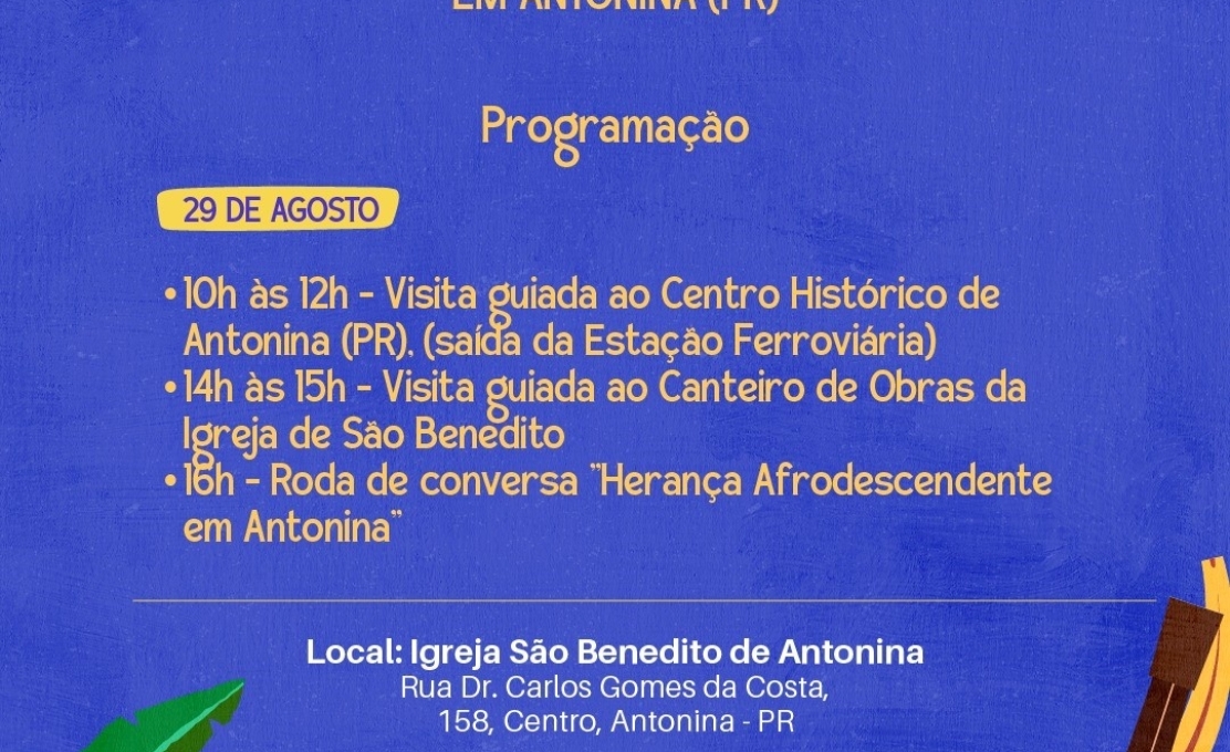 Patrimônio Vivo: Antonina celebra o Mês do Patrimônio com programação gratuita na Igreja de São Benedito 