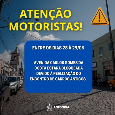 Atenção motoristas 