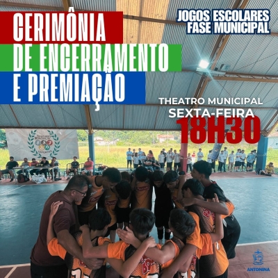Theatro Municipal recebe o encerramento dos Jogos Escolares fase municipal