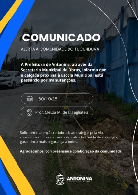 COMUNICADO À COMUNIDADE DO TUCUNDUVA
