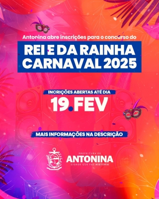  Comunicado Importante para o concurso de Rei e Rainha do Carnaval de Antonina 2025