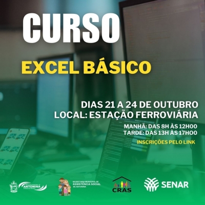 Prefeitura de Antonina abre vagas para cursos de excel básico 