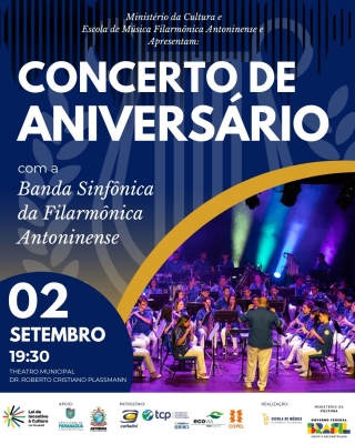 Em comemoração aos 48 anos, Filarmônica Antoninense realiza um concerto no Theatro Municipal