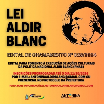 Prefeitura de Antonina divulga Edital de Fomento da Lei Aldir Blanc