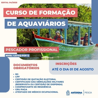 Prefeitura de Antonina em parceria com a Colônia de Pescadores abre Curso de Formação de Aquaviários