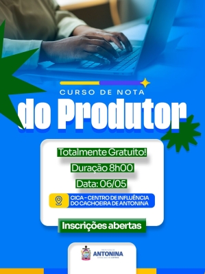 Antonina oferece curso gratuito para orientar produtores sobre emissão de notas