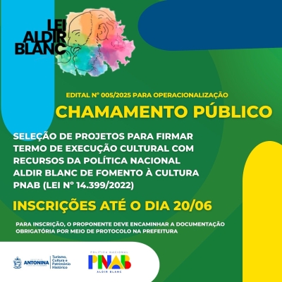 Prefeitura de Antonina lança edital da Política Nacional Aldir Blanc para fomento à cultura