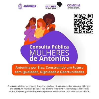 Prefeitura de Antonina lança consulta pública para elaboração do Plano Municipal de Políticas para as Mulheres