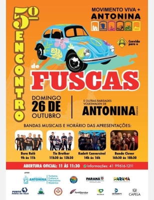 5º Encontro de Fuscas e Outras Raridades Volkswagen agita Antonina 