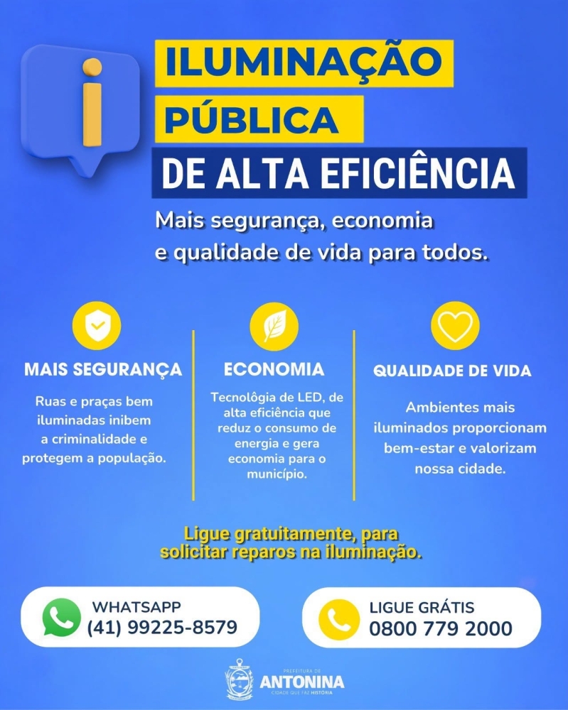 Iluminação pública de alta eficiência em Antonina 