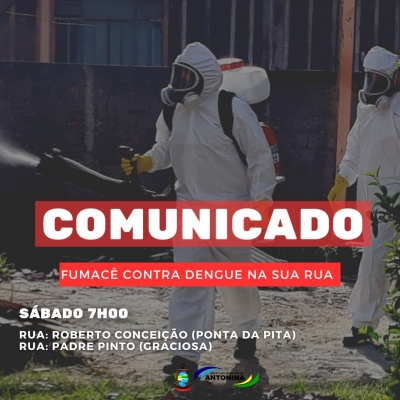 Prefeitura de Antonina informa, fumacê contra dengue nas ruas