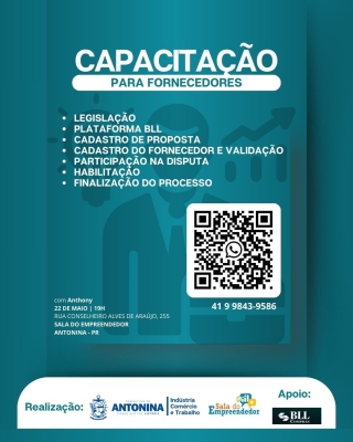 Empreendedores de Antonina receberão capacitação sobre Compras Públicas