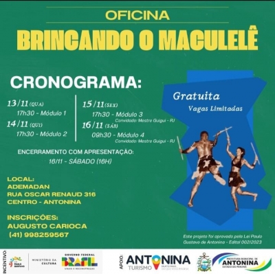 OFICINA GRATUITA: Brincando o Maculelê