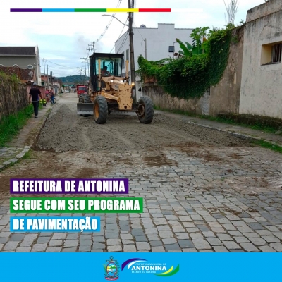 Prefeitura de Antonina segue com Programa de Pavimentação