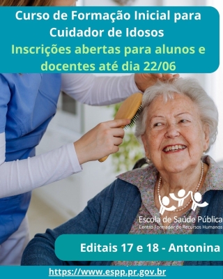 Inscrições abertas para o Curso de Formação Inicial para Cuidador de Idosos 