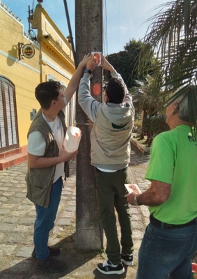 Vigilância em Saúde realiza marcação no Centro de Antonina para fortalecer o combate às arboviroses