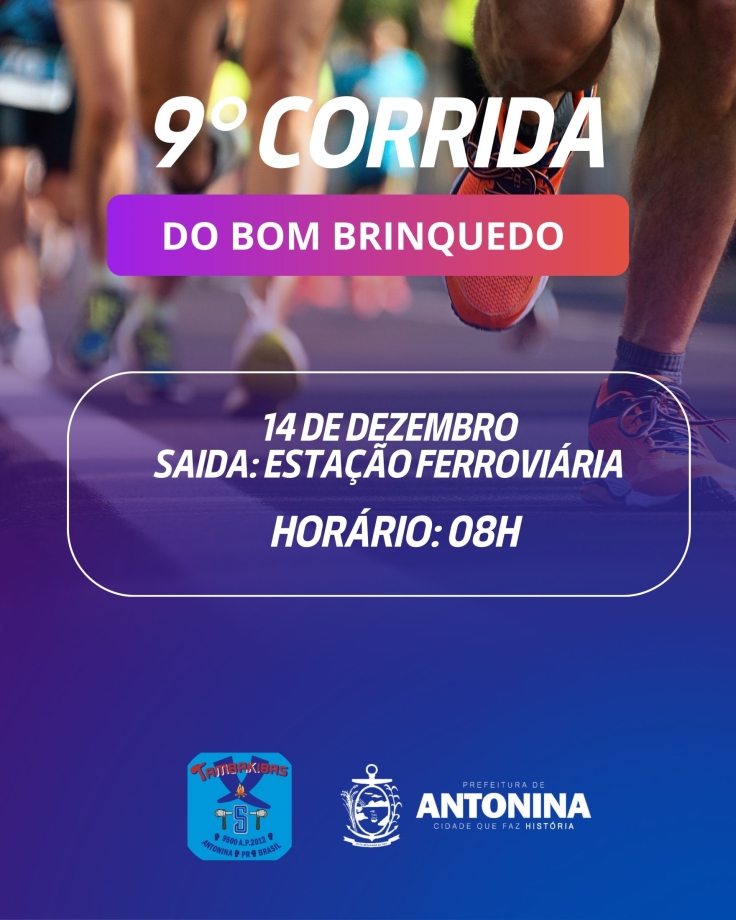 Antonina se prepara para a 9ª edição da Corrida do Bom Brinquedo, evento esportivo que promete movimentar a cidade     