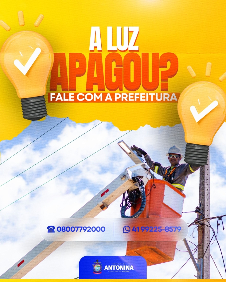 Prefeitura de Antonina Disponibiliza Canais para Manutenção da Iluminação Pública