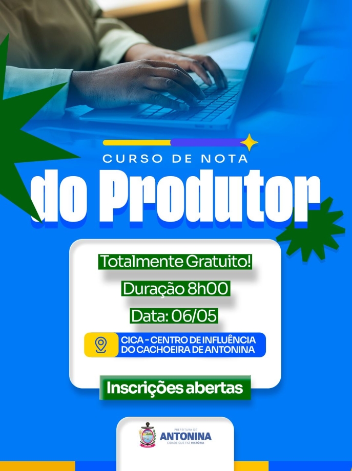 Antonina oferece curso gratuito para orientar produtores sobre emissão de notas