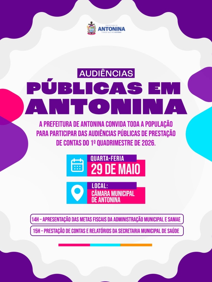 Antonina realiza audiências públicas para prestação de contas do 1º quadrimestre de 2026
