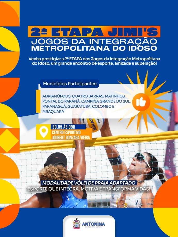 Antonina recebe segunda etapa dos JIMI’S – Jogos de Integração Metropolitana do Idoso